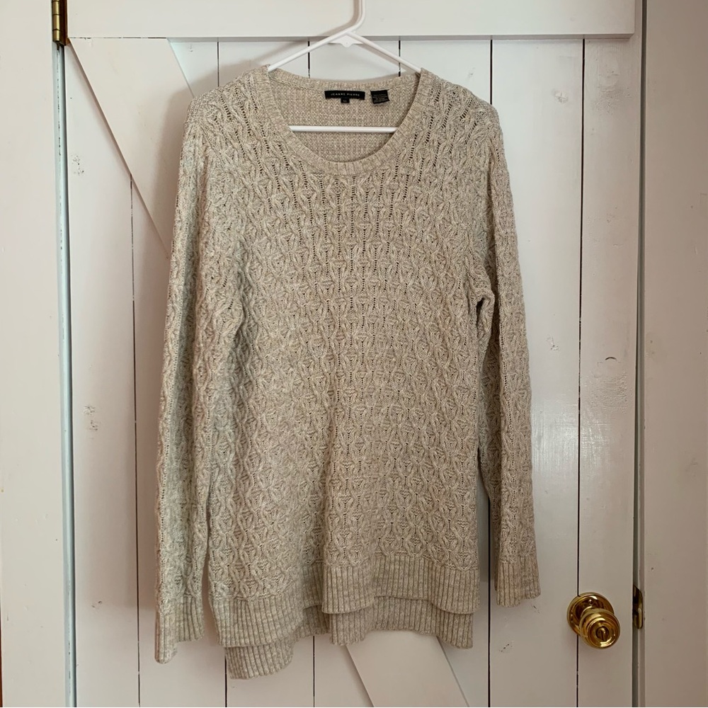 100% Cotton Knit Sweater Cozy Neutral Minimalist Natural Fiber Wardrobe Staple